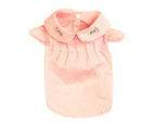 Lovely Pet Clothes Thin Doll Collar Embroidery Decor Pet Shirt for Party-Pink S