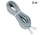 Phone Extension Cord, Telephone Cable with Standard RJ11 Plug-2m
