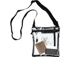 Clear Cross-Body Purse, Stadium Approved Clear Vinyl Bag, Adjustable Cross-Body Strap, Extra Inside Pocket