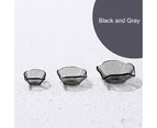 3Pcs Dollhouse Fruit Bowl Simulated Realistic Transparent Miniature Snack Candy Tray Kitchen Furniture Model for Gifts - Black Gray