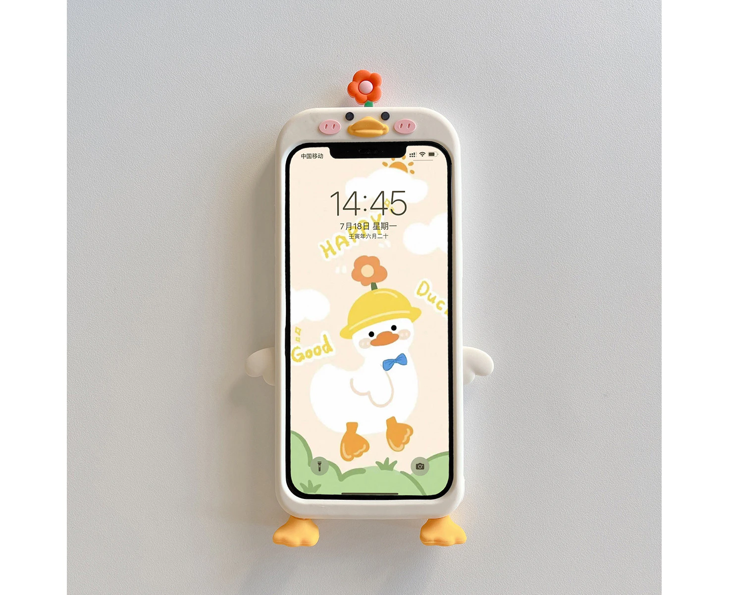 For iPhone 12 Case Silicone Slim Phone Cover - White Duck