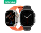 SitopWear Smart Watch Ultra Men Women Smartwatch Bluetooth Calls Temperature Measuring Health Monitoring Wireless Charging - With Silicone Strap