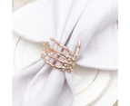 6Pcs/Set Creative Skeleton Hand Napkin Ring Exquisite Horror Alloy Napkin Holder for Halloween-Rose Gold