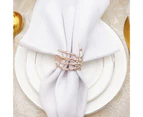 6Pcs/Set Creative Skeleton Hand Napkin Ring Exquisite Horror Alloy Napkin Holder for Halloween-Rose Gold