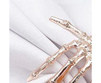 6Pcs/Set Creative Skeleton Hand Napkin Ring Exquisite Horror Alloy Napkin Holder for Halloween-Rose Gold