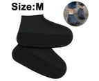 Waterproof Shoe Covers, Non-Slip Water Resistant Overshoes Silicone Rubber Rain Shoe Cover Protectors for Kids, Men, Women - Black