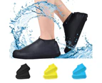 Waterproof Shoe Covers, Non-Slip Water Resistant Overshoes Silicone Rubber Rain Shoe Cover Protectors for Kids, Men, Women - Black