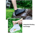 Waterproof Shoe Covers, Non-Slip Water Resistant Overshoes Silicone Rubber Rain Shoe Cover Protectors for Kids, Men, Women - Black