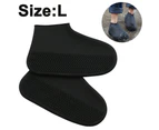 Waterproof Shoe Covers, Non-Slip Water Resistant Overshoes Silicone Rubber Rain Shoe Cover Protectors for Kids, Men, Women - Black