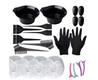 22Pcs/Set Hair Dye Colouring Brush Comb Bowl Gloves Clip Hairdressing Tools