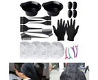 22Pcs/Set Hair Dye Colouring Brush Comb Bowl Gloves Clip Hairdressing Tools