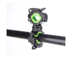 Bicycle Universal LED Light Flashlight Mounting Holder 360 Degree Rotation Clip-Green