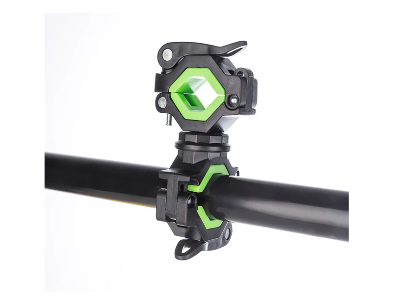 Bicycle Universal LED Light Flashlight Mounting Holder 360 Degree Rotation Clip-Green