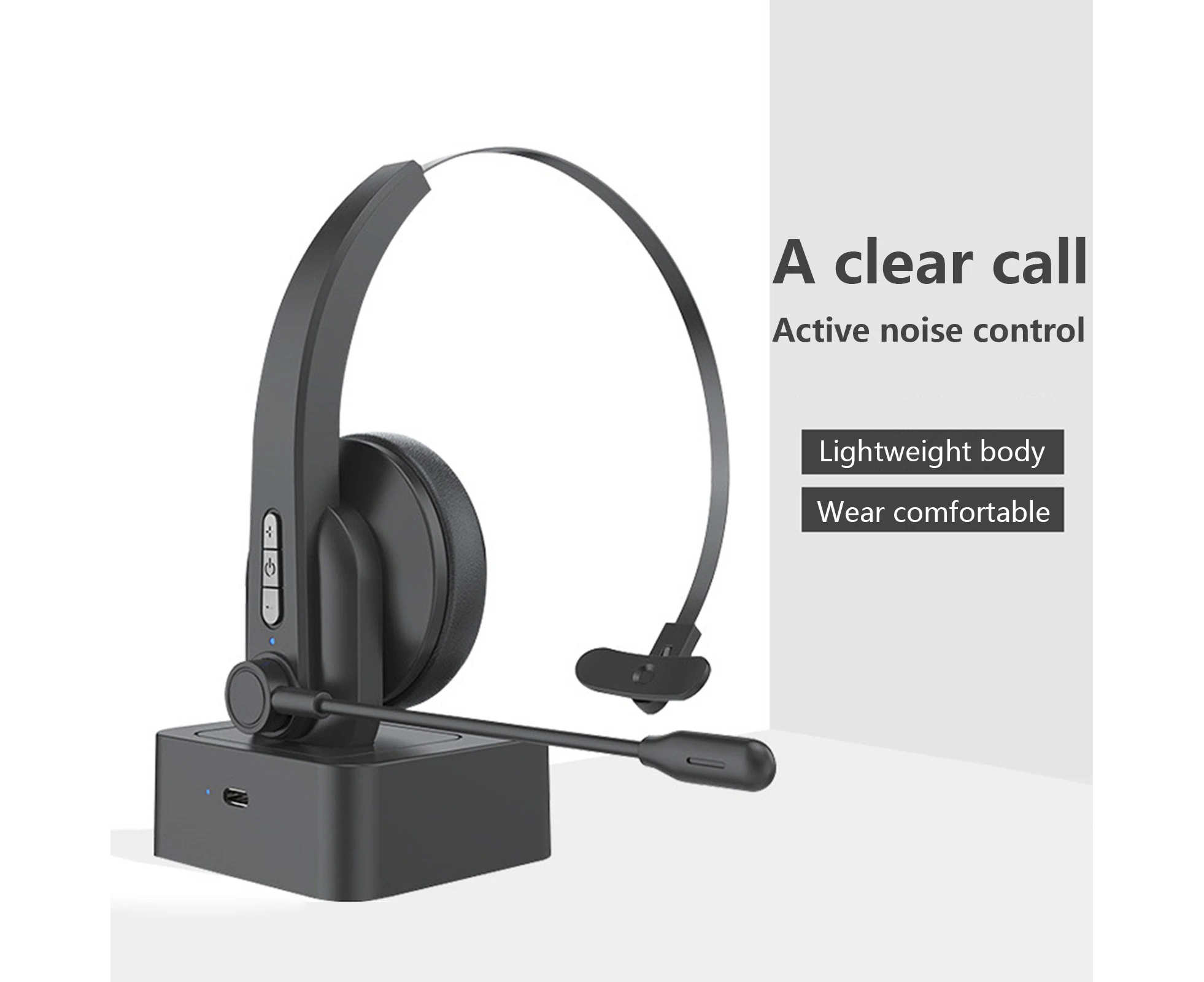 Wireless Headset Bluetooth-compatible 5.0 Noise Reduction Truck Driver Over Ear Headphone with Mic for Business