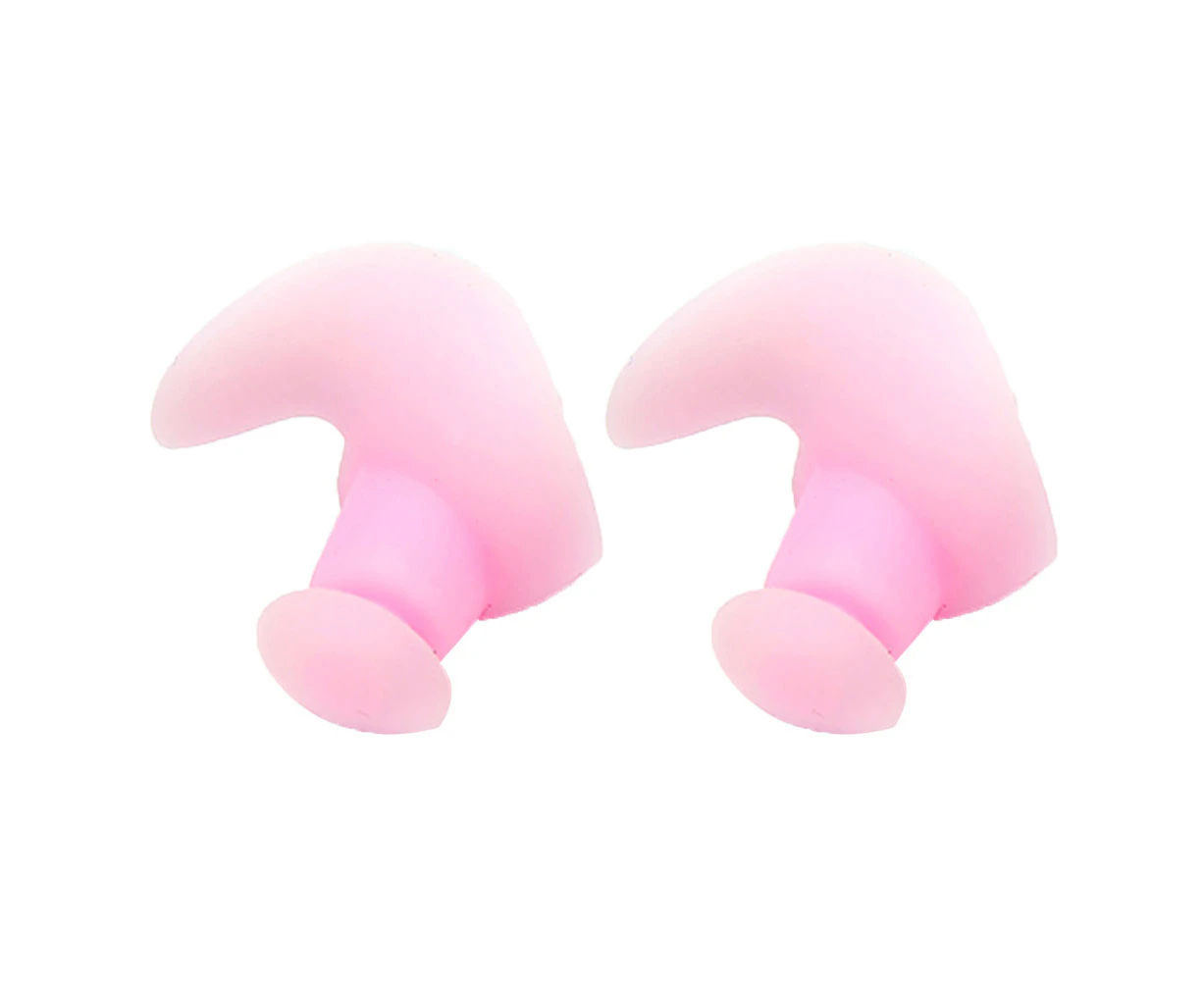 2Pcs/Set Silicone Swimming Ear Plugs Shower Bath Beach Waterproof Protector Pink