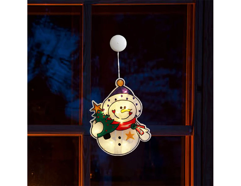 Bestier Lighted Window Ornament for Christmas Bettery Operated with Suction Cup-Snowman