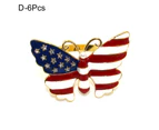 6Pcs Napkin Rings High Durability Rust-proof Alloy Independence Day Napkin Buckles Table Dinner Decor for Home-D