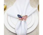 6Pcs Napkin Rings High Durability Rust-proof Alloy Independence Day Napkin Buckles Table Dinner Decor for Home-D