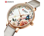 CURREN Watches Women Luxury Brand Fashion Leather Quartz Wristwatch Waterproof Ladies Watch Rose Gold Girl Clock Reloj Mujer