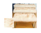 Exquisite Workmanship Doormat Wide Application Polyester Faux Fur Sheepskin Simple Area Rug for Home - White Yellow