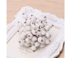 1 Bouquet Artificial Holly Berry Maintenance-free Exquisite Home Decor Pretty Artificial Berry for DIY White