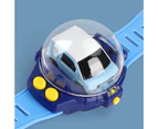 1 Set Mini RC Car LED Light Effect Styling Rechargeable Anti-interference Miniature Model Toy 2.4 GHz Cartoon Watch Remote Control Racing Car Toy - B