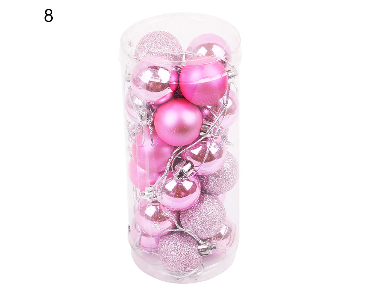 Glittering Baubles Balls Christmas Tree Ornament Xmas Party Hanging Decoration Pink