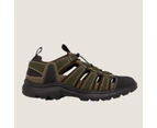 Hush Puppies Mens Khaki Asir Comfort Shoes Slide Sandals - Khaki