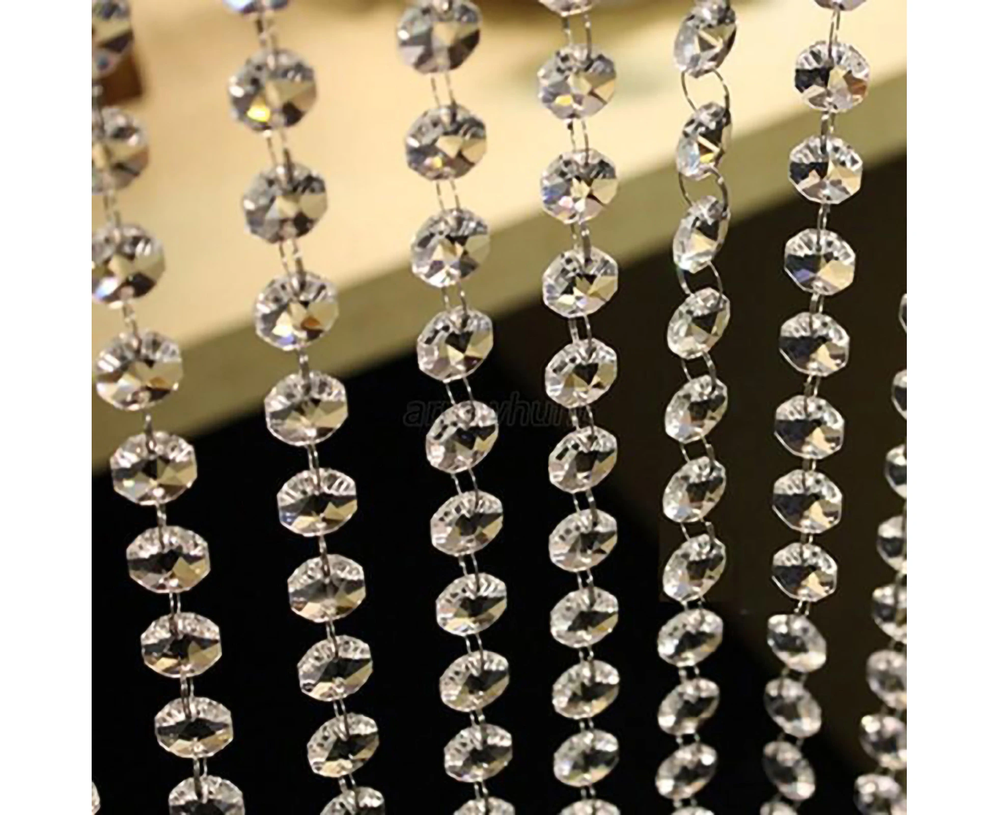 1Pc 3.3ft Clear Acrylic Beads Garland Chandelier Hanging Curtains Wedding Supplies