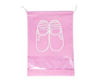 Shoe Storage Bag Dust-proof Waterproof Transparent Non Woven Fabric Shoe Tote Drawstring Packaging Organizer for Travel Silver & Pink Men