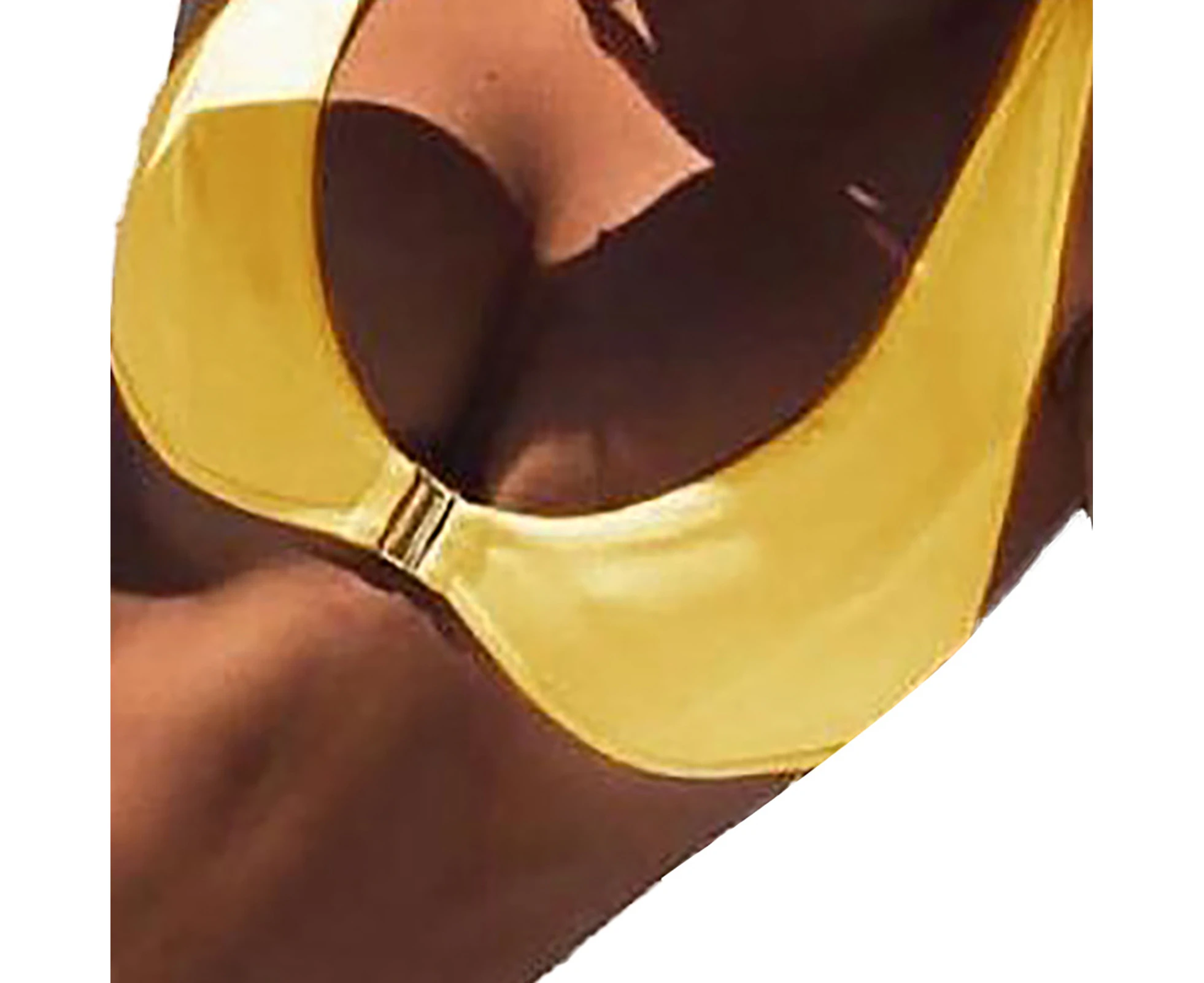 2 Pcs/Set Bathing Suit Solid Colors Three Points Alloy Front Hasp Lady Swimsuit for Beach-Yellow