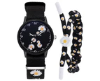 Small Daisy Wrist Watch Women Fashion Nylon Strap Dress Quartz Watch Simple Wild Girlfriends Couple Watch Birthday Gift Women - Y Bracelet