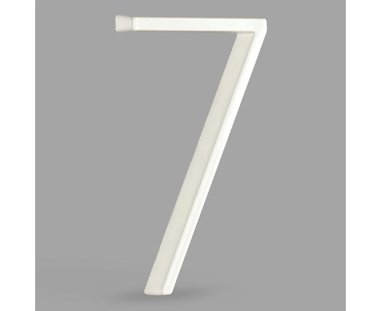 5 inch (12.5 cm) Floating House Number Sign #7, White, Aluminum Alloy