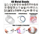 130 Pieces Charm Bracelet Making Kit Including Jewelry Beads Snake Chains, Diy Craft For Girls, Jewelry Christmas Gift Set