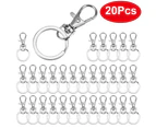 20pcs Swivel Lobster Clasp Clips Hook Alloy Key Ring Split Keychain Durable