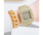 Ladies Wrist Watches Men Women Fashion Watch Luxury Top Brand Casual Square Diamond Women Bracelet Watch Set Female Quartz Watch