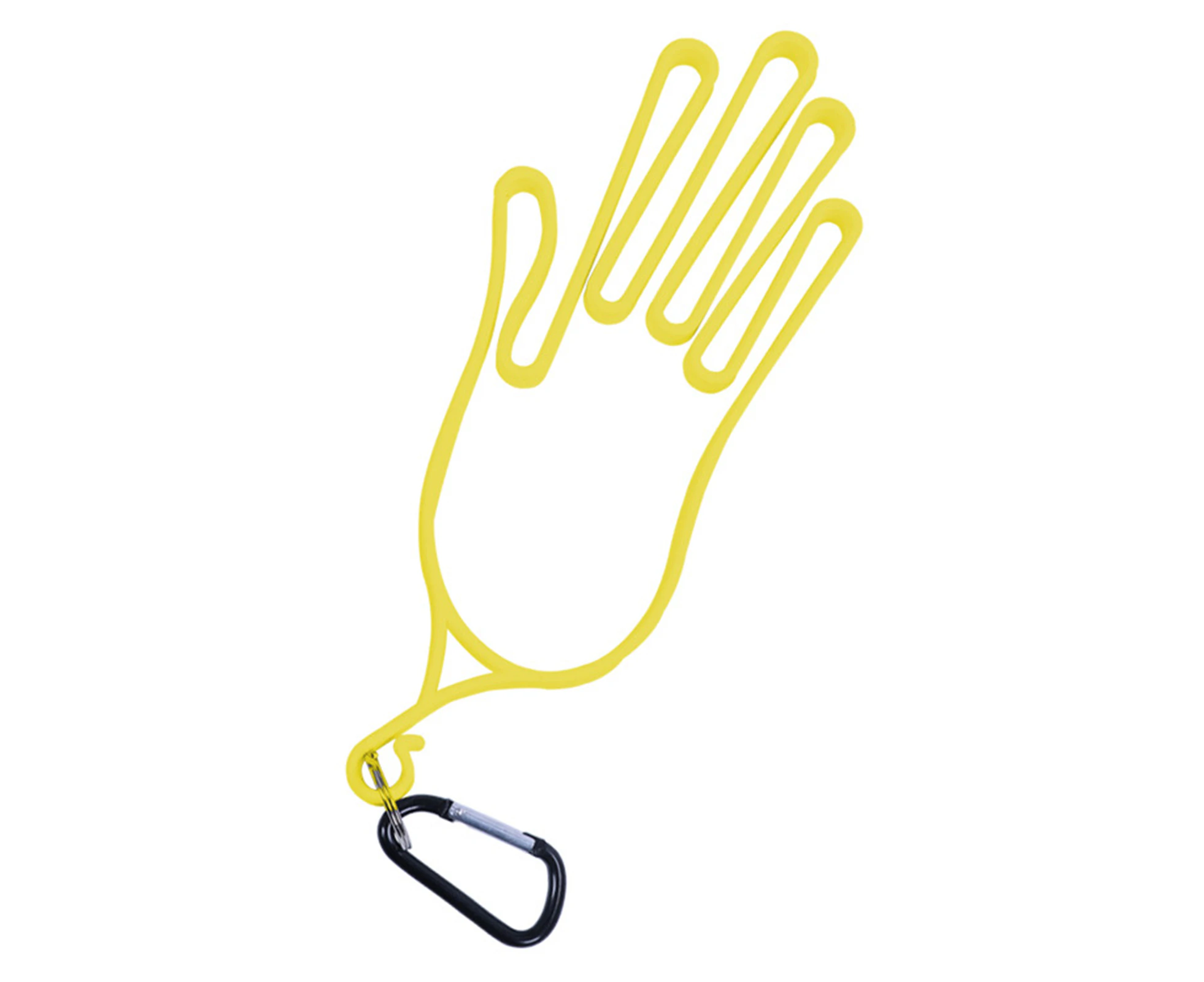 ABS Golf Gloves Holder Hand Shaped High Strength Golf Gloves Rack With Carabiner for Outdoor Yellow