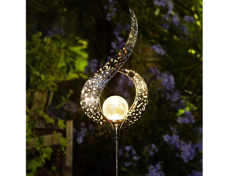 Outdoor Solar Lights Garden Crackle Glass Globe Stake Lights,Waterproof LED Lights for Garden,Lawn,Patio or Courtyard