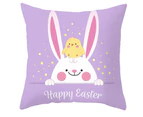 Bunny Easter Print Pillowcase Rabbit Sofa Cushion Protective Cover Decor Gift-#13