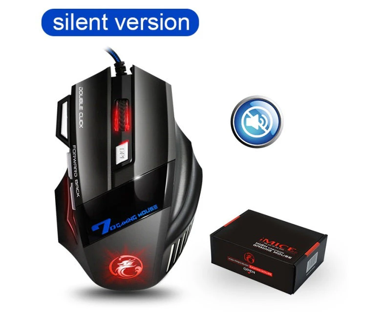 Ergonomic Wired Gaming Mouse Led 5500 Dpi Usb Computer Mouse Gamer Rgb Mice X7 Silent Mause With Backlight Cable For Pc Laptop / Silent With Box