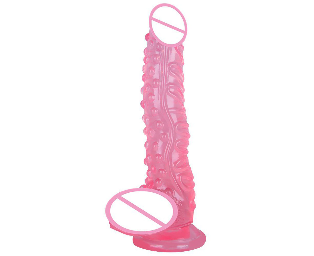 Oraway Women Faux Penis Soft Dildo Suction Cup Vagina Stimulation Masturbation Sex Toy - Pink