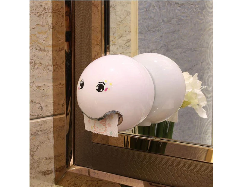 Tissue Paper Box Ball Shape Cute Toilet Roll Holder for Bathroom - White