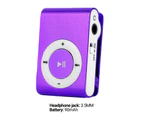 Mini MP3 Player Portable TF Card Slot Metal Clip USB Sport Digital Music Walkman for Running Purple