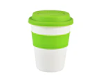 Water Cup Food Grade Heat Resistant PP All-Purpose Beverage Coffee Cup with Spiral Lid for Home Green