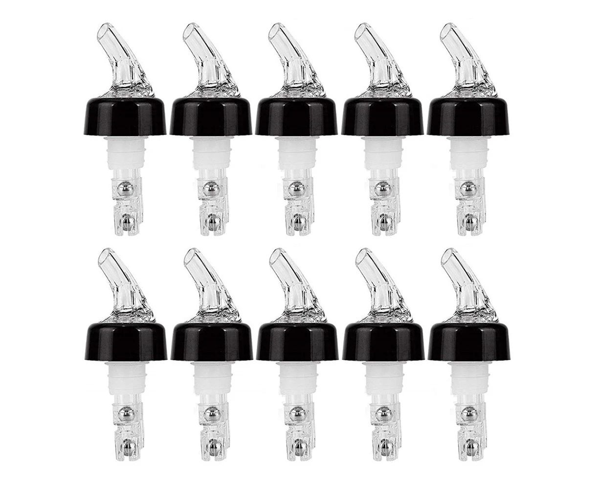 10Pcs 30ml Plastic Liquor Pourer Wine Bottle Pour Spout Plug Stopper Dispenser-Black