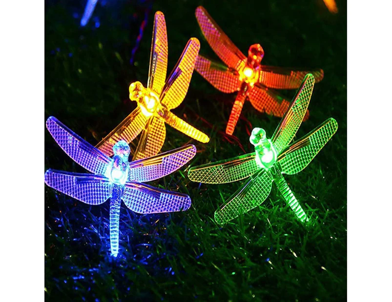Solar String Lights 30LED Dragonfly Shaped Waterproof Fairy Decoration Lighting for Indoor/Outdoor,Patio  Holiday Decorations$LED
