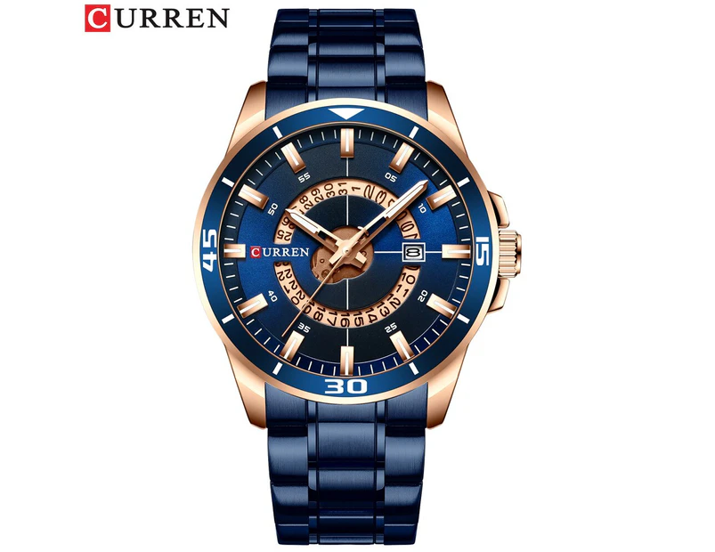 CURREN Stainless Steel Men's Watch Fashion Design Quartz Wristwatch with Date Clock Male Reloj Hombre Watch Men
