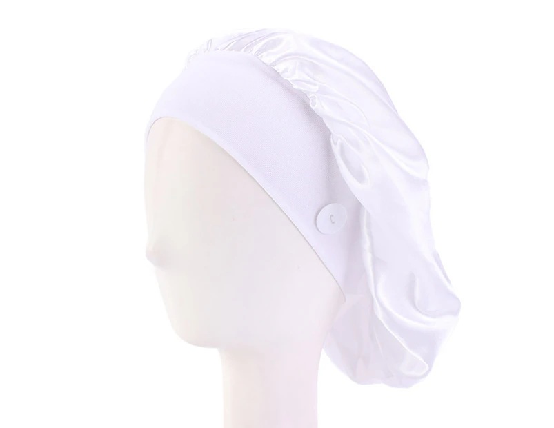 Hats Unisex Polyester Adjustable Bouffant Cap for Working - White