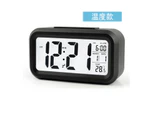 Alarm Clock, Small Digital Alarm Clock, 5.1" LCD Display with Snooze Date Calendar, Temperature Alarm Display(Black)