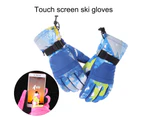 Men Women Kids Winter Outdoor Skiing Cycling Snowboarding Waterproof Ski Gloves Blue